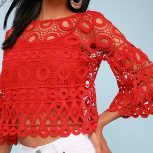 Lulus red crop top